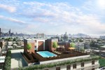 Rooftop amenities at Altessa Condos in Union City include a magnificent outdoor pool with views of New York City.