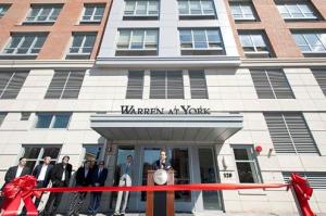 Jonathan Schwartz, senior vice president of BNE Real Estate Group, speaks during the ribbon-cutting ceremony for the luxury apartment building, Warren at York, at 120 York St. in Jersey City on Wednesday, April 9, 2014. Reena Rose Sibayan/The Jersey Journal