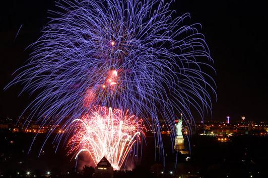Spectacular Macy’s, Liberty State Park fireworks seen from roof of The Beacon, Jersey&nbsp;City