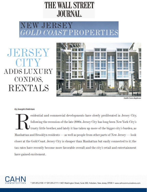 WSJ: Jersey City Adds Luxury Condos,&nbsp;Rentals