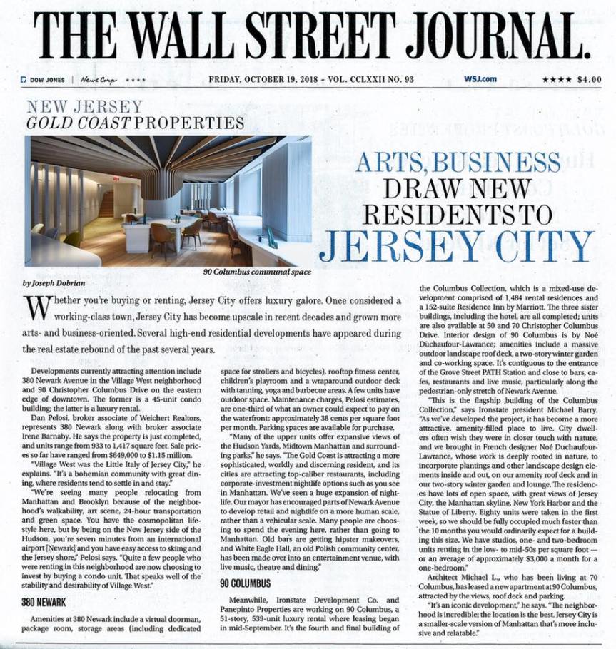 WSJ: Arts, Business Draw Residents to Jersey&nbsp;City